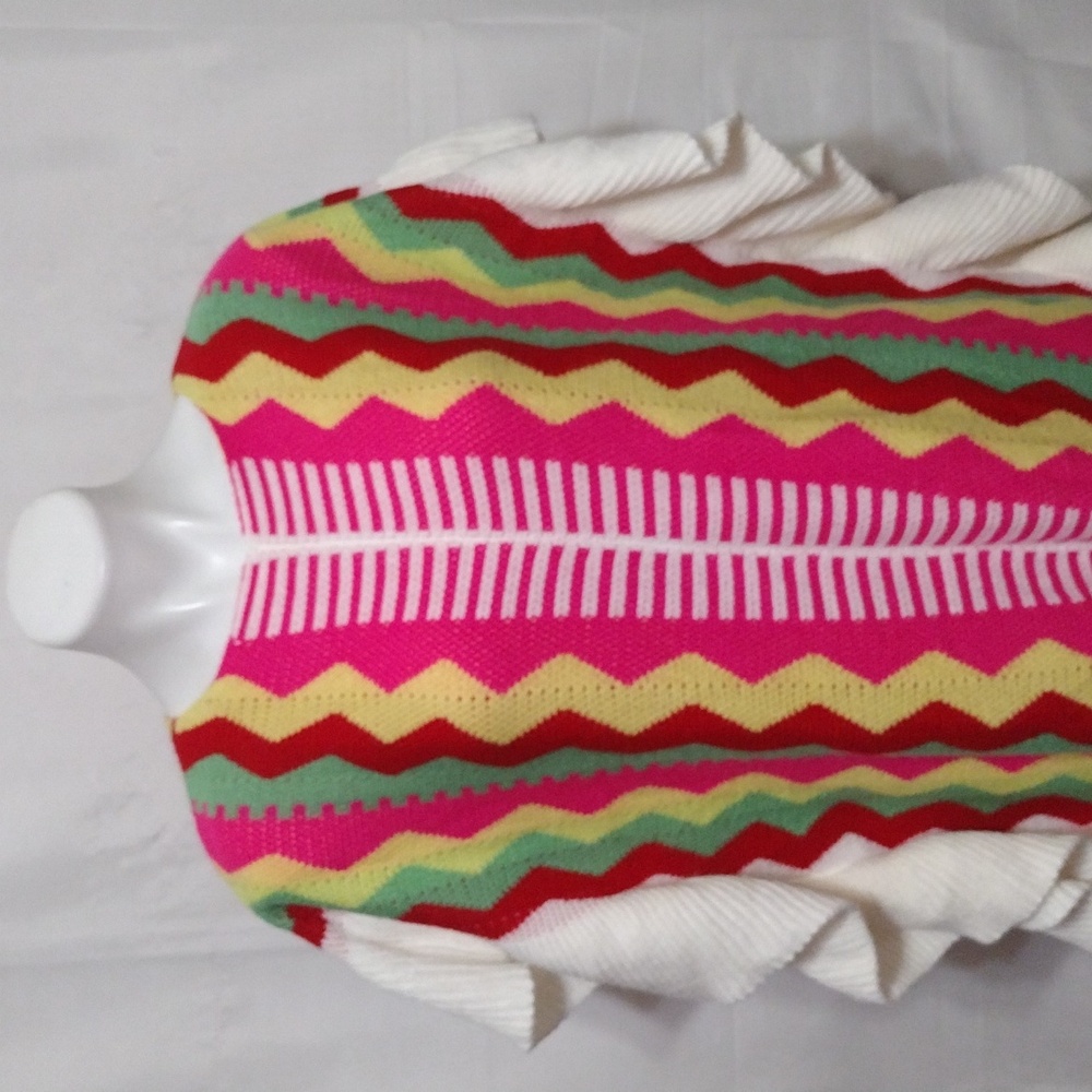 Love Sense Ruffled Sides Knitted Poncho Maxi Sweater Dress Large Boho Cozy Chic - Picture 6 of 17